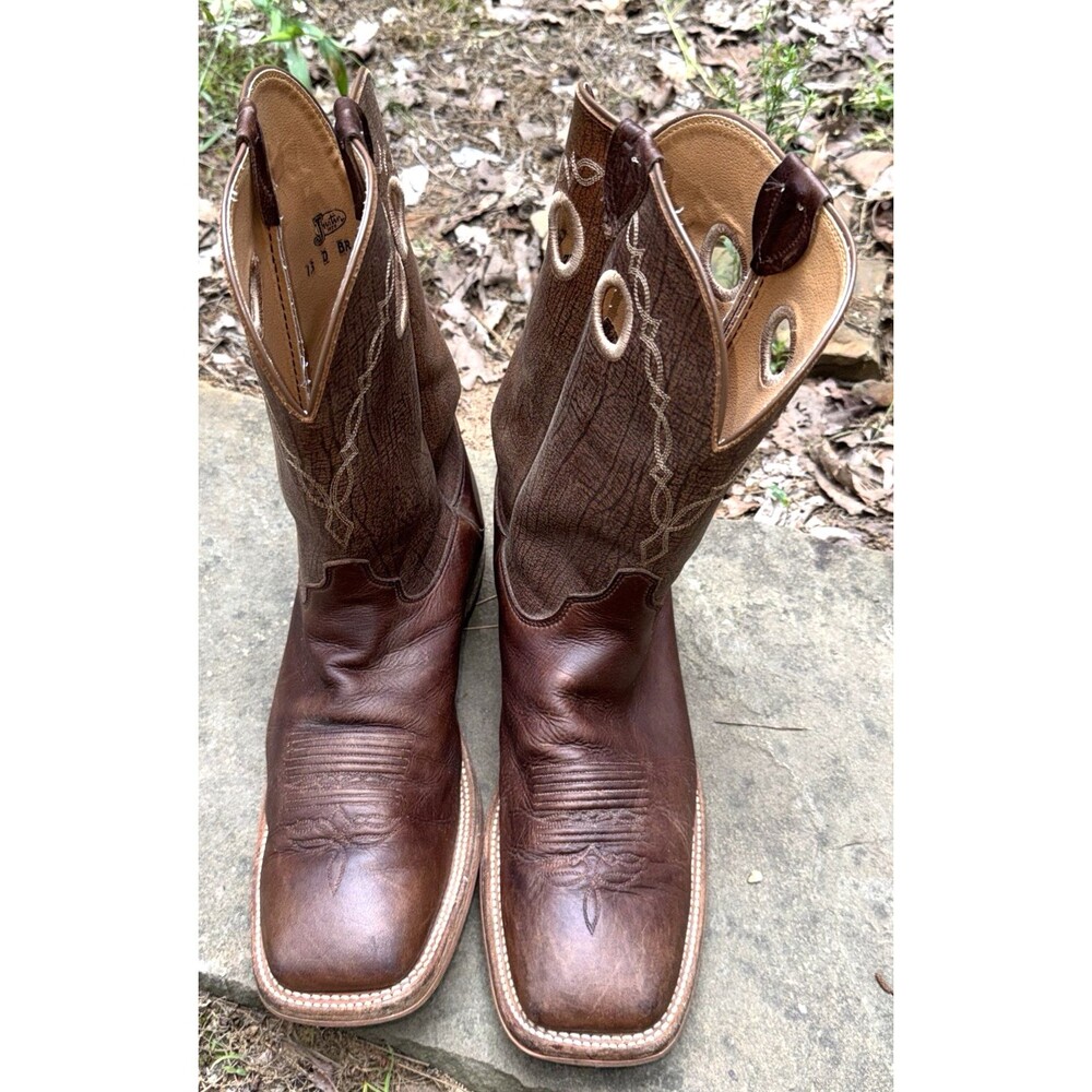 Justin Men's Bent Rail BR773 13D western Cowboy Boot grizzly brown full grain - Picture 2 of 11